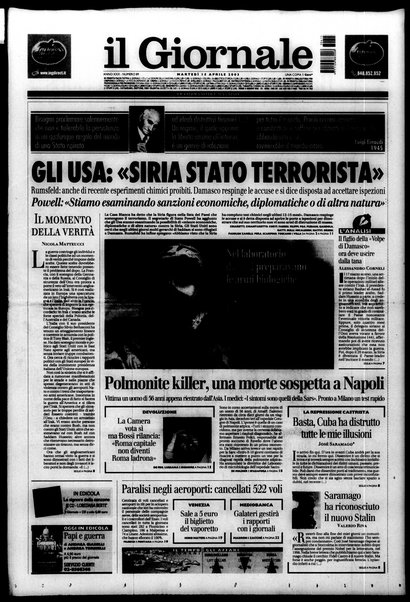 Il giornale : quotidiano del mattino